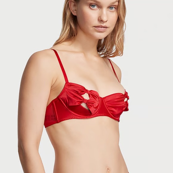 🆕 Victoria’s Secret Wicked Peekaboo Cup Bow Balconette Bra - Picture 3 of 10